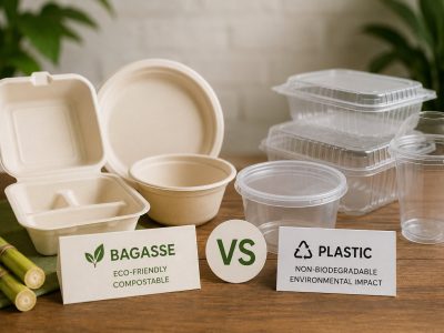 bagasse vs plastic containers